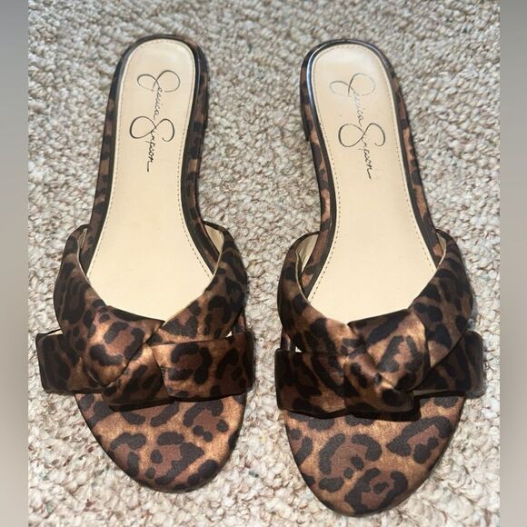 Womens Jessica Simpson Slide Knot Cheetah Sandal size 8.5 - Picture 1 of 5